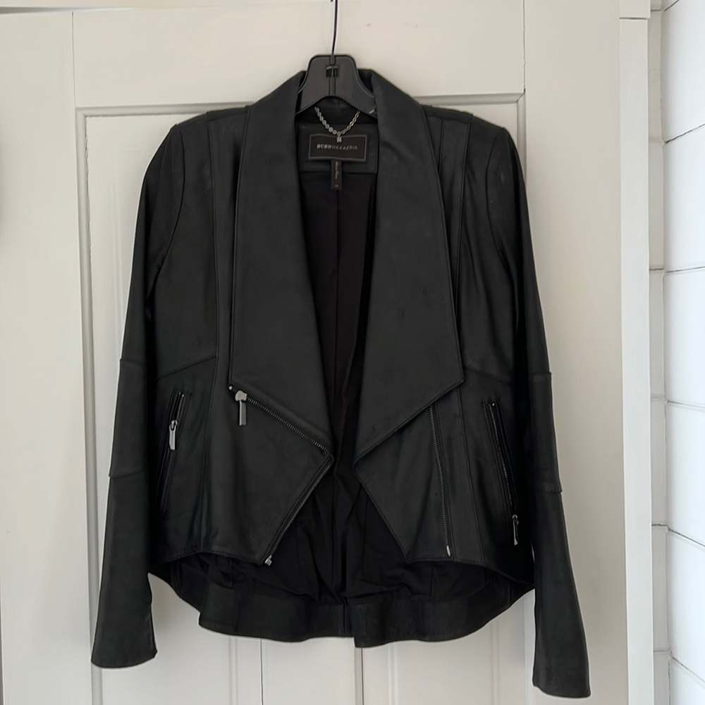 Black leather jacket